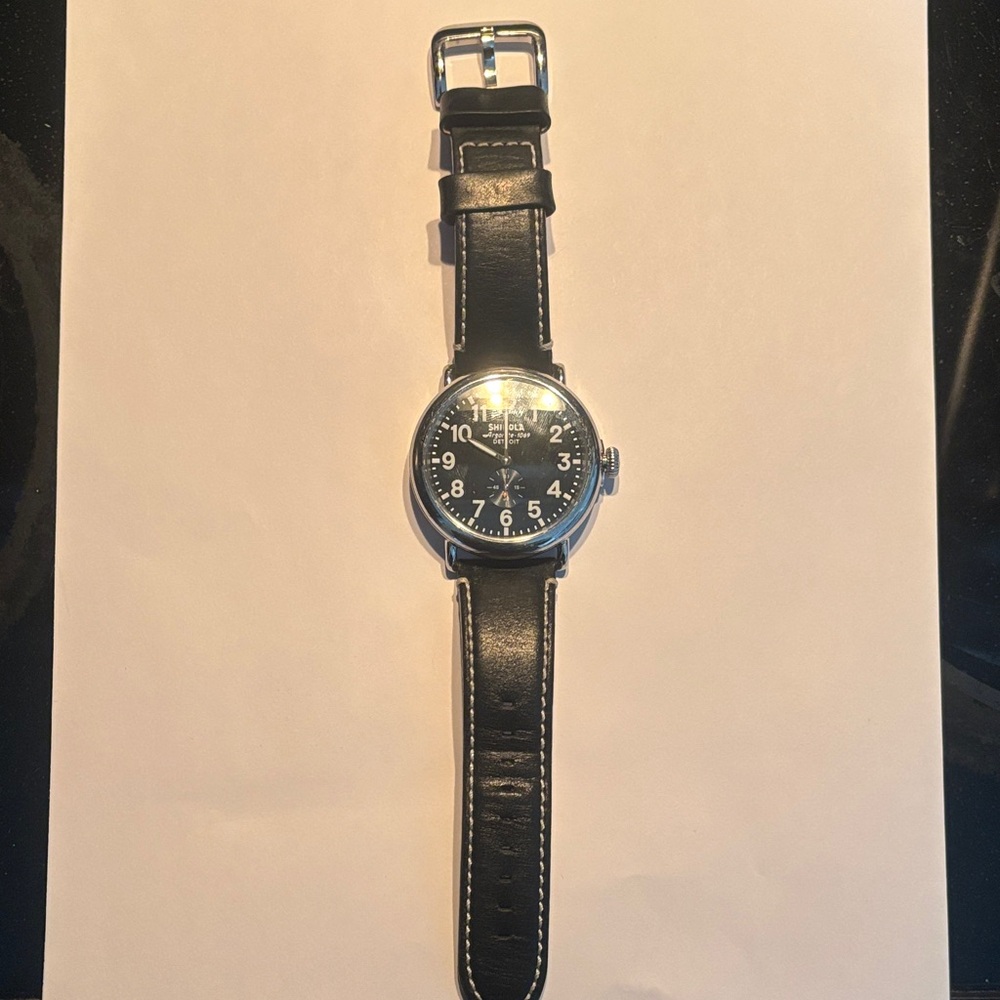 Shinola Black Leather Watch